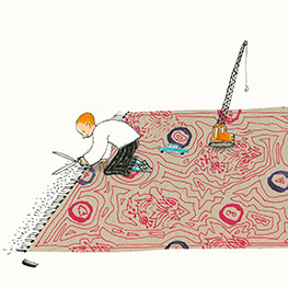 Abbildung1 Der Junge, der sein Brot mit der Schere schnitt