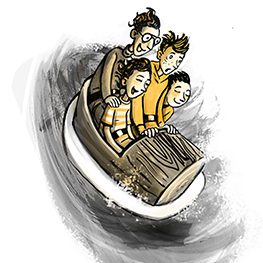 Abbildung1 Die letzten Ninjas auf der Achterbahn