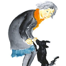 Abbildung3 Kleiner schwarzer Hund in der Nacht