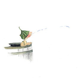 Abbildung3 Giesbert in der Regentonne